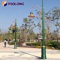 modern decorative square single arm street light pole