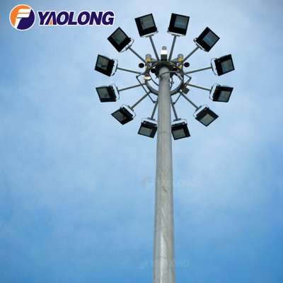 18m 20m 40 meter aluminum spinning light pole for football stadium