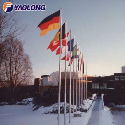 Yaolong supply silver spinning outdoor free standing 9m aluminium flag pole