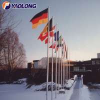 Yaolong supply silver spinning outdoor free standing 9m aluminium flag pole