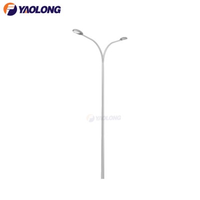 dual arm aluminum tapered road street lamp post drawing and specification