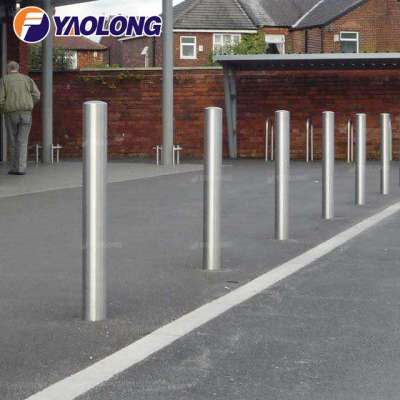 stainless steel car parking tube bollard manufacturer without base