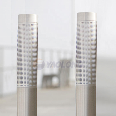 round led steel european decorative bollard light garden commercial